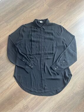 Women’s J crew sheer black button fron shirt sz 12